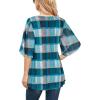imageNinedaily Womens Tops 34 Sleeve Blouses Dressy Casual Double Layers Mesh Tunic ShirtsTurquoise