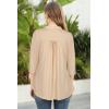 imageNinedaily Womens Tops Dressy Casual 34 Sleeve V Neck Chiffon Shirt Work BlousesBeige
