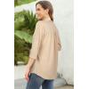 imageNinedaily Womens Tops Dressy Casual 34 Sleeve V Neck Chiffon Shirt Work BlousesBeige