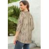 imageNinedaily Womens Tops Dressy Casual 34 Sleeve V Neck Chiffon Shirt Work BlousesBeige Stripe
