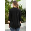 imageNinedaily Womens Tops Dressy Casual 34 Sleeve V Neck Chiffon Shirt Work BlousesBlack