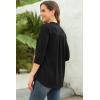 imageNinedaily Womens Tops Dressy Casual 34 Sleeve V Neck Chiffon Shirt Work BlousesBlack