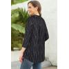 imageNinedaily Womens Tops Dressy Casual 34 Sleeve V Neck Chiffon Shirt Work BlousesBlack Striped