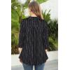 imageNinedaily Womens Tops Dressy Casual 34 Sleeve V Neck Chiffon Shirt Work BlousesBlack Striped