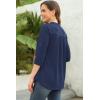imageNinedaily Womens Tops Dressy Casual 34 Sleeve V Neck Chiffon Shirt Work BlousesBlue