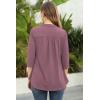 imageNinedaily Womens Tops Dressy Casual 34 Sleeve V Neck Chiffon Shirt Work BlousesDark Adobe Rose