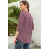 imageNinedaily Womens Tops Dressy Casual 34 Sleeve V Neck Chiffon Shirt Work BlousesDark Adobe Rose