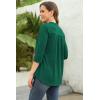 imageNinedaily Womens Tops Dressy Casual 34 Sleeve V Neck Chiffon Shirt Work BlousesGreen
