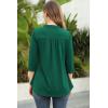 imageNinedaily Womens Tops Dressy Casual 34 Sleeve V Neck Chiffon Shirt Work BlousesGreen