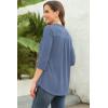 imageNinedaily Womens Tops Dressy Casual 34 Sleeve V Neck Chiffon Shirt Work BlousesLight Blue
