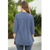 imageNinedaily Womens Tops Dressy Casual 34 Sleeve V Neck Chiffon Shirt Work BlousesLight Blue
