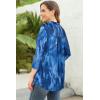 imageNinedaily Womens Tops Dressy Casual 34 Sleeve V Neck Chiffon Shirt Work BlousesNavy Floral