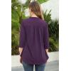 imageNinedaily Womens Tops Dressy Casual 34 Sleeve V Neck Chiffon Shirt Work BlousesPurple