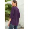 imageNinedaily Womens Tops Dressy Casual 34 Sleeve V Neck Chiffon Shirt Work BlousesPurple