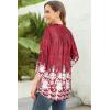 imageNinedaily Womens Tops Dressy Casual 34 Sleeve V Neck Chiffon Shirt Work BlousesRed Floral