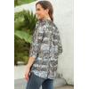 imageNinedaily Womens Tops Dressy Casual 34 Sleeve V Neck Chiffon Shirt Work BlousesTie Dye Brown