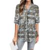 imageNinedaily Womens Tops Dressy Casual 34 Sleeve V Neck Chiffon Shirt Work BlousesTie Dye Brown