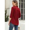 imageNinedaily Womens Tops Dressy Casual 34 Sleeve V Neck Chiffon Shirt Work BlousesWine