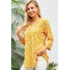 imageNinedaily Womens Tops Dressy Casual 34 Sleeve V Neck Chiffon Shirt Work BlousesZyellow Floral