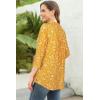 imageNinedaily Womens Tops Dressy Casual 34 Sleeve V Neck Chiffon Shirt Work BlousesZyellow Floral