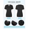 imageNinedaily Womens Tops Short Sleeve Sweater Knit TShirts Dressy Casual BlousesBlack