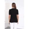 imageNinedaily Womens Tops Short Sleeve Sweater Knit TShirts Dressy Casual BlousesBlack