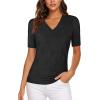 imageNinedaily Womens Tops Short Sleeve Sweater Knit TShirts Dressy Casual BlousesBlack