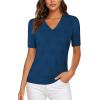imageNinedaily Womens Tops Short Sleeve Sweater Knit TShirts Dressy Casual BlousesNavy Blue