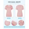 imageNinedaily Womens Tops Short Sleeve Sweater Knit TShirts Dressy Casual BlousesPink
