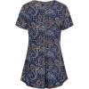 imageNinedaily Womens Tunic Summer Short Sleeve Top Loose V Neck Dressy Shirt BlouseBlue Light Purple