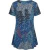 imageNinedaily Womens Tunic Summer Short Sleeve Top Loose V Neck Dressy Shirt BlouseBluegreen