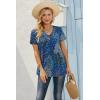 imageNinedaily Womens Tunic Summer Short Sleeve Top Loose V Neck Dressy Shirt BlouseBluegreen