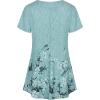 imageNinedaily Womens Tunic Summer Short Sleeve Top Loose V Neck Dressy Shirt BlouseDgreen