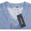imageNinedaily Womens Tunic Summer Short Sleeve Top Loose V Neck Dressy Shirt BlouseDlight Blue