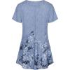 imageNinedaily Womens Tunic Summer Short Sleeve Top Loose V Neck Dressy Shirt BlouseDlight Blue