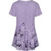 imageNinedaily Womens Tunic Summer Short Sleeve Top Loose V Neck Dressy Shirt BlouseDpurple