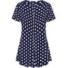 imageNinedaily Womens Tunic Summer Short Sleeve Top Loose V Neck Dressy Shirt BlouseNavywhite Polka Dot