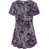 imageNinedaily Womens Tunic Summer Short Sleeve Top Loose V Neck Dressy Shirt BlousePurple