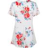 imageNinedaily Womens Tunic Summer Short Sleeve Top Loose V Neck Dressy Shirt BlouseWhite