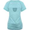 imageNinedaily Womens Workout Top Running Yoga Shirt Summer Short Sleeve Casual TunicAqua