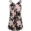 imageNinedaily Women Comfy Sleeveless Tunic Top Pleated V Neck Tanks Vest SummerBlack Floral