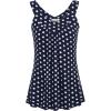 imageNinedaily Women Comfy Sleeveless Tunic Top Pleated V Neck Tanks Vest SummerNavywhite Polka Dot