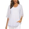 imageNinedaily Womens Tops 34 Sleeve Blouses Dressy Casual Double Layers Mesh Tunic ShirtsWhitea Little See Through