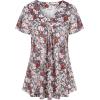 imageNinedaily Womens Tunic Summer Short Sleeve Top Loose V Neck Dressy Shirt BlouseGrey Pink