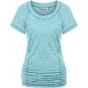 imageNinedaily Womens Workout Top Running Yoga Shirt Summer Short Sleeve Casual TunicAqua