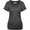 imageNinedaily Womens Workout Top Running Yoga Shirt Summer Short Sleeve Casual TunicBlack