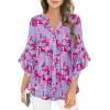 imageNinedaily Womens Tops 34 Sleeve Dressy Casual Blouses Double Layers V Neck ShirtMulticolor