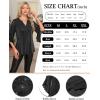imageNinedaily Womens Tops 34 Sleeve Dressy Casual Blouses Double Layers V Neck ShirtSparkly Black