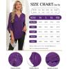 imageNinedaily Womens Tops 34 Sleeve Dressy Casual Blouses Double Layers V Neck ShirtSparkly Purple