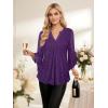 imageNinedaily Womens Tops 34 Sleeve Dressy Casual Blouses Double Layers V Neck ShirtSparkly Purple